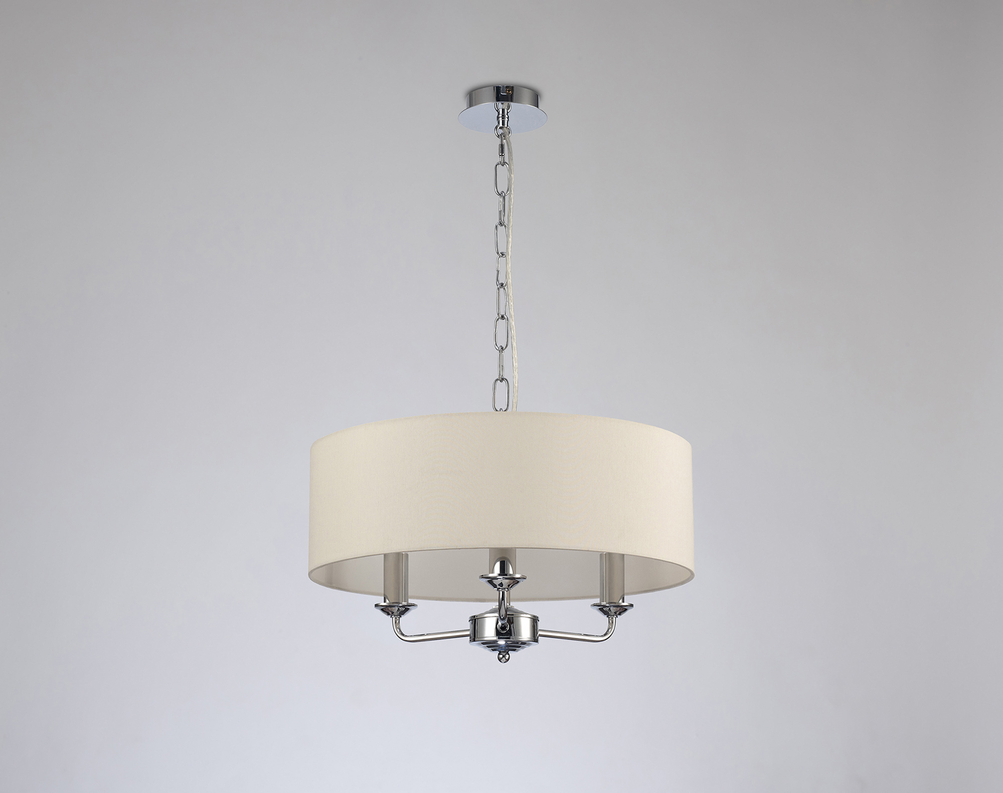 Banyan 45cm 3 Light Pendant Polished Chrome, Ivory Pearl DK0010  Deco Banyan